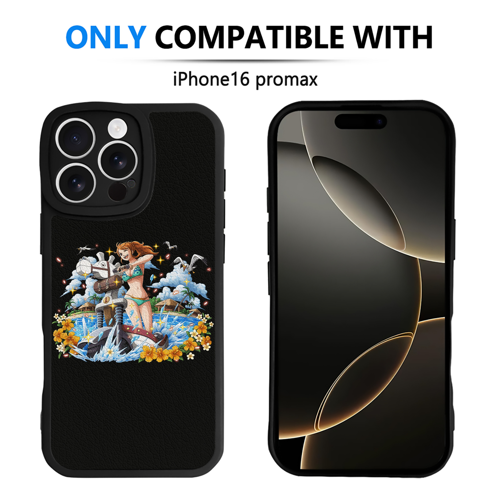 （画像用） ワンピース ナミ ONE PIECE Nami 【iPhone 16シリーズ対応】シリコンスマホケース（レザー調） 材質：シリコン